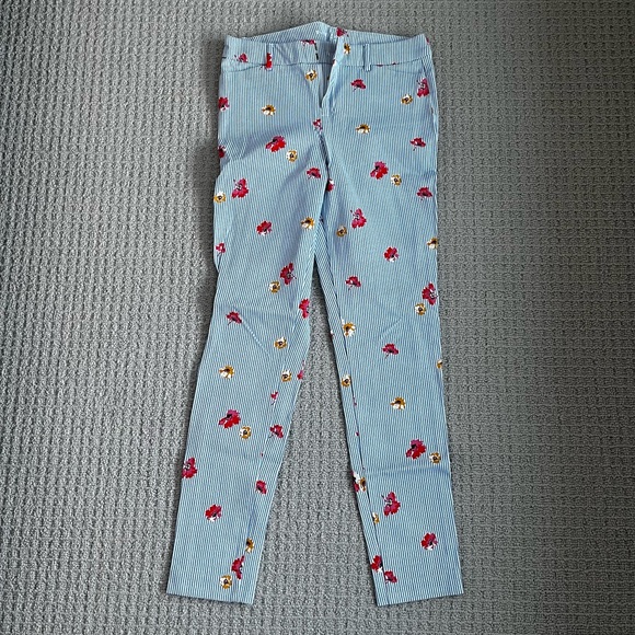 Old Navy Blue and White Stripe Pixie Pant - Picture 1 of 6